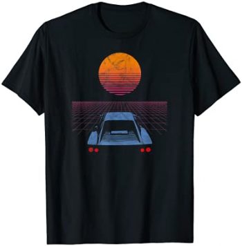 Synthwave Retrowave Aesthetic Vintage Drive Laser 80s 90s Camiseta