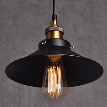 Vintage Retro Edison Loft – Lámpara de techo, Retro industriales plafón barniz iertem País De Hierro Lámpara paraguas de tipo de lámpara