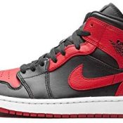 Nike - Zapatillas Air Jordan 1 Mid Banned, 554724 074, de color negro, rojo y blanco, para hombre, color, talla 45 EU