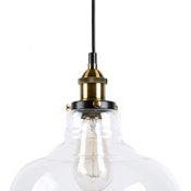 Huahan Haituo Industrial Edison Vintage Style 1-Light Colgante Glass Hanging Light （transparente，28CM ）