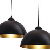 B.K.Licht - Lámparas Colgantes de Techo para Interiores, Requieren Bombilla E27 Led, max. 60 W, 230 V, Negro y Dorado