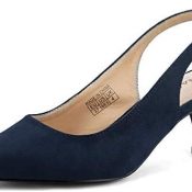 Greatonu Zapatos de Tacón Clásicos Espigones con Hebillas y Tiras en la Parte Trasera para Mujer 36-41 EU