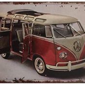 Chapa Decorativa Vintage Volkswagen Bulli. Placa/Cartel de Pared de Metal de Furgoneta Volkswagen Bulli para Garage, Taller, Casa o Bar. Medidas 20x30 cm.