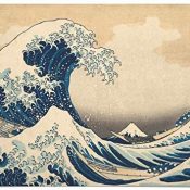 Panorama Póster Hokusai La Gran Ola de Kanagawa 30x21cm - Impreso en Papel 250gr -Póster Pared - Cuadros Decoración Salón - Cuadros Vintage -Póster Decorativos - Laminas Decorativas