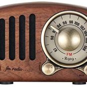 Vintage Radio Bluetooth Altavoz Retro - Aooeou FM Nogal Madera Radios con Estilo clásico Antiguo, Mejora de Graves Volumen Alto, Compatible con MP3 Reproductor, Tarjeta TF, AUX, Bluetooth 4.2