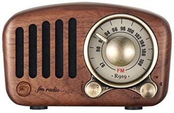 Vintage Radio Bluetooth Altavoz Retro - Aooeou FM Nogal Madera Radios con Estilo clásico Antiguo, Mejora de Graves Volumen Alto, Compatible con MP3 Reproductor, Tarjeta TF, AUX, Bluetooth 4.2