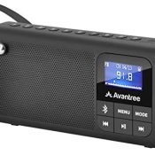 Avantree 3 en 1 Radio FM Portátil con Altavoz Bluetooth y Reproductor de Tarjeta SD MP3, Auto-búsqueda y Memorización, Pantalla LED, Batería Recargable Transistores Radios Pequeñas - SP850