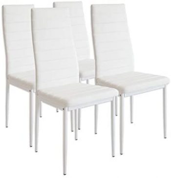 Albatros 2552 MILANO Set de 4 sillas de comedor, blanco