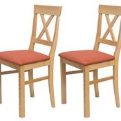 Alkove - Hayes - Set de 2 sillas de madera maciza con asiento tapizado (haya lacada)