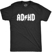 Crazy Dog Tshirts - Mens ADHD T Shirt Funny Vintage Graphic 80s Rock Design for Guys - Camiseta Divertidas
