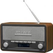 Denver DAB-18 - Radio Analógica y Digital, Dab+,FM. Altavoces 4 W. Pantalla LCD. Negro, Madera