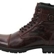 Jack & Jones Jfwalbany Leather Brown Stone STS, Biker Boots Hombre