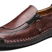 LIEBE721 Mocasín de Cuero para Hombre Tamaño Grande Antideslizante Durable Transpirable Mocasines Zapatos de Trabajo de Negocios