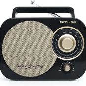 Muse M-055 RB - Radio (Portátil, Analógica, FM,MW, 88-108 MHz, Negro, Oro, Monótono)