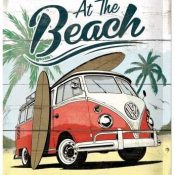 Nostalgic-Art Cartel de Chapa Retro VW – Bulli T1 – Beach – Idea de Regalo de Furgoneta Volkswagen, metálico, Diseño Vintage Decorativo, 20 x 30 cm