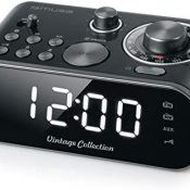 Radio Reloj Despertador MUSE M-18CRB Color Negro, Alarma Dual, Vintage