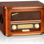 Roadstar HRA-1500MP - Radio con CD, MP3, WMA, diseño retro, madera