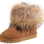 Shenduo Zapatos Invierno Clásicos - Botas de Nieve de Piel con Lana Interno para Mujer D8751