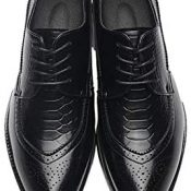 Zapatos Formales de Hombre Vintage Puntiagudos Brogue patrón Dividido Zapatos de Cuero con Cordones de Corte bajo cómodos Zapatos Derby Elegantes para Vestido de Boda