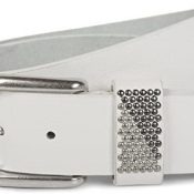 styleBREAKER cinturón con remaches bicolores en el pasador, cinturón de remaches, acortable, unisex 03010088